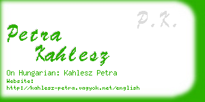 petra kahlesz business card